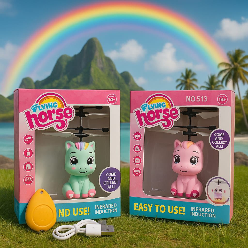  HELICOPTERO,ROBOT Y PONY VOLADOR CON SENSOR Y LUCES