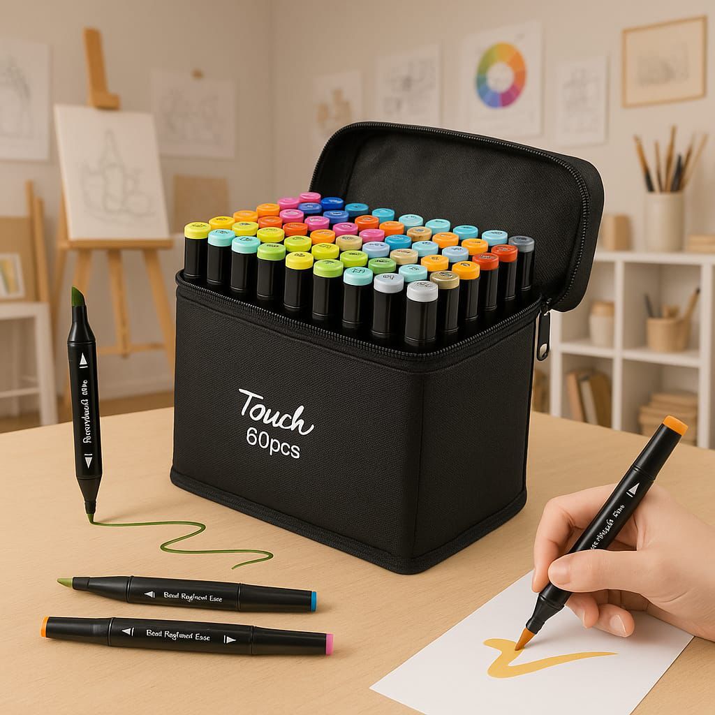 💫🎨MARCADORES FIBRONES 60 DOBLE PUNTA CON ESTUCHE💫🎨  