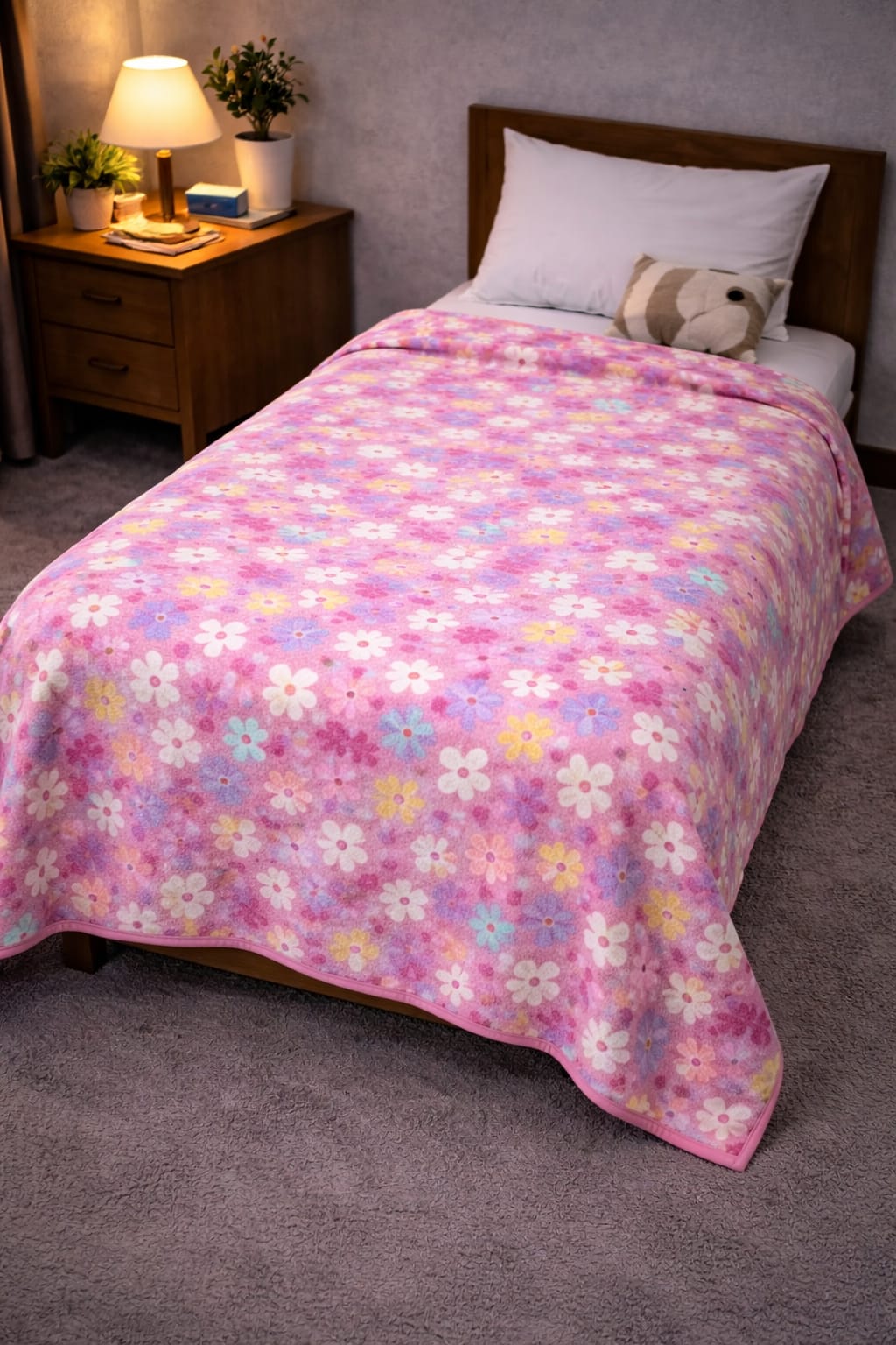 🛏️ MANTA LUMINOSA CON CORDERITO PLAZA Y  MEDIA