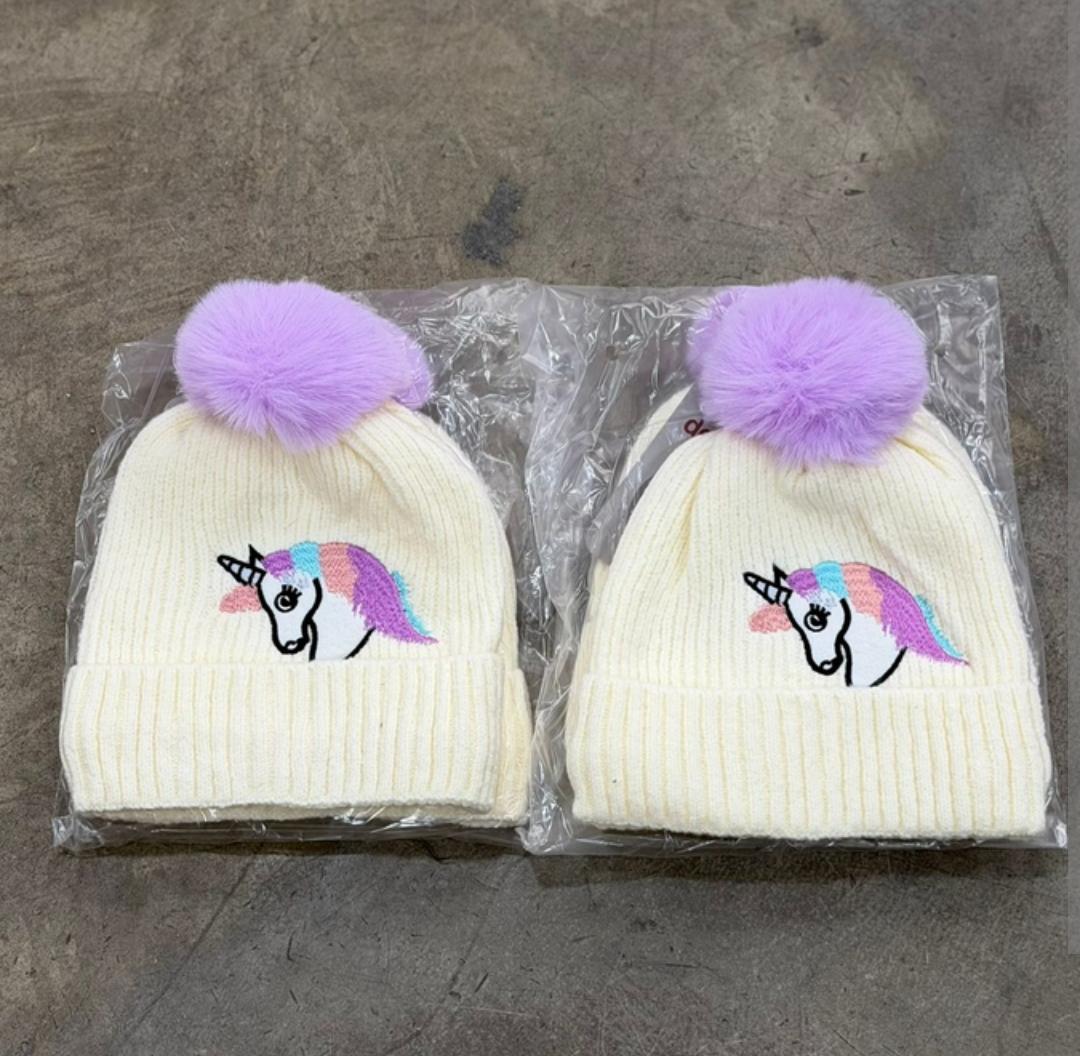 GORRO INFANTIL UNICORNIO POMPON